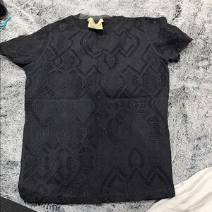 Chic Black Textured Women's Top